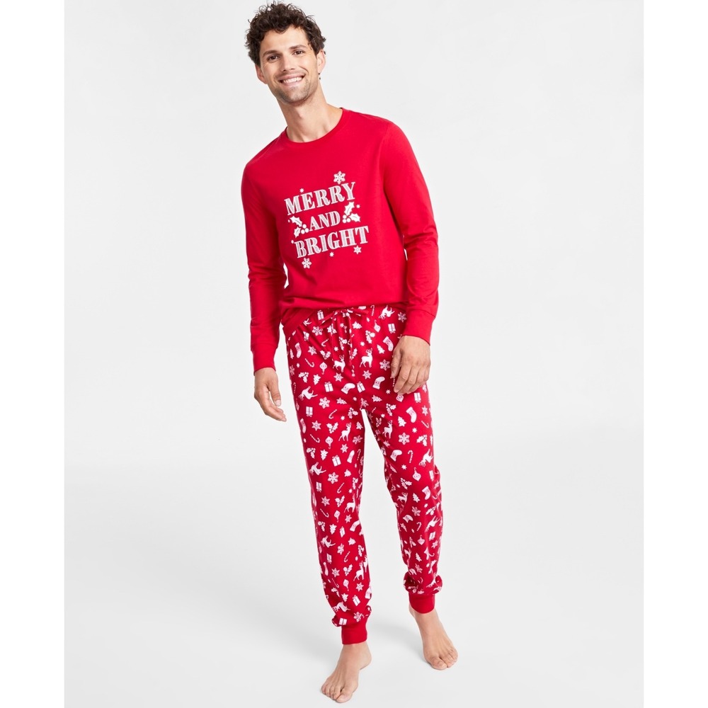 Family Pajamas Men's Mix It Merry & Bright‎ Pajamas Set - Red - Size L